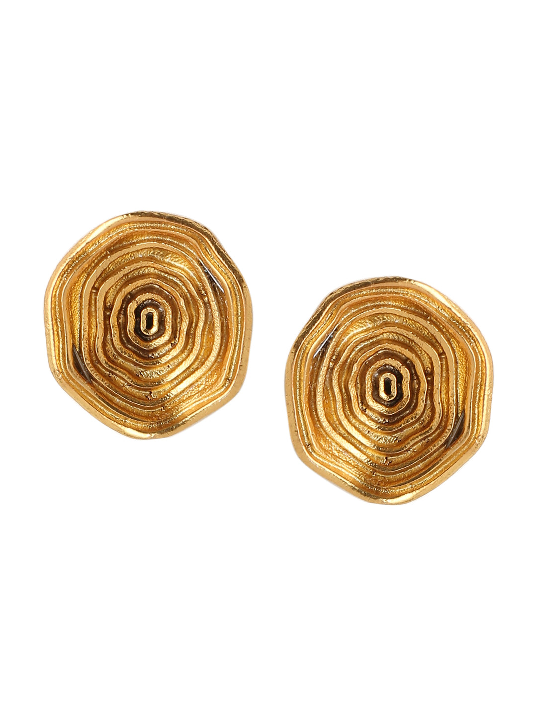 Round Spiral Studs 18k Gold Plated Handcrafted Spiral Earrings