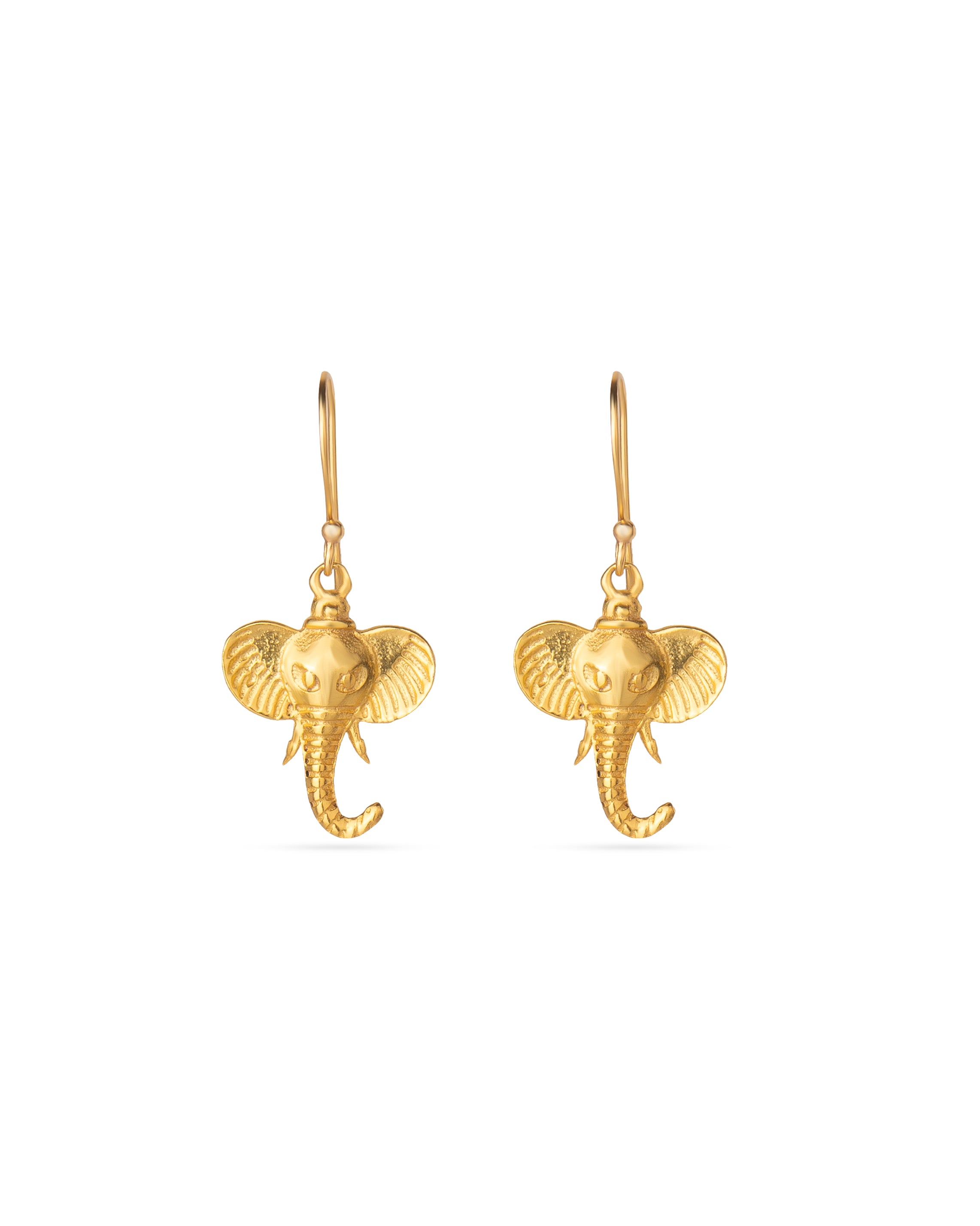 Elephant Head Earrings 18k Gold Plated goodluck Dangles