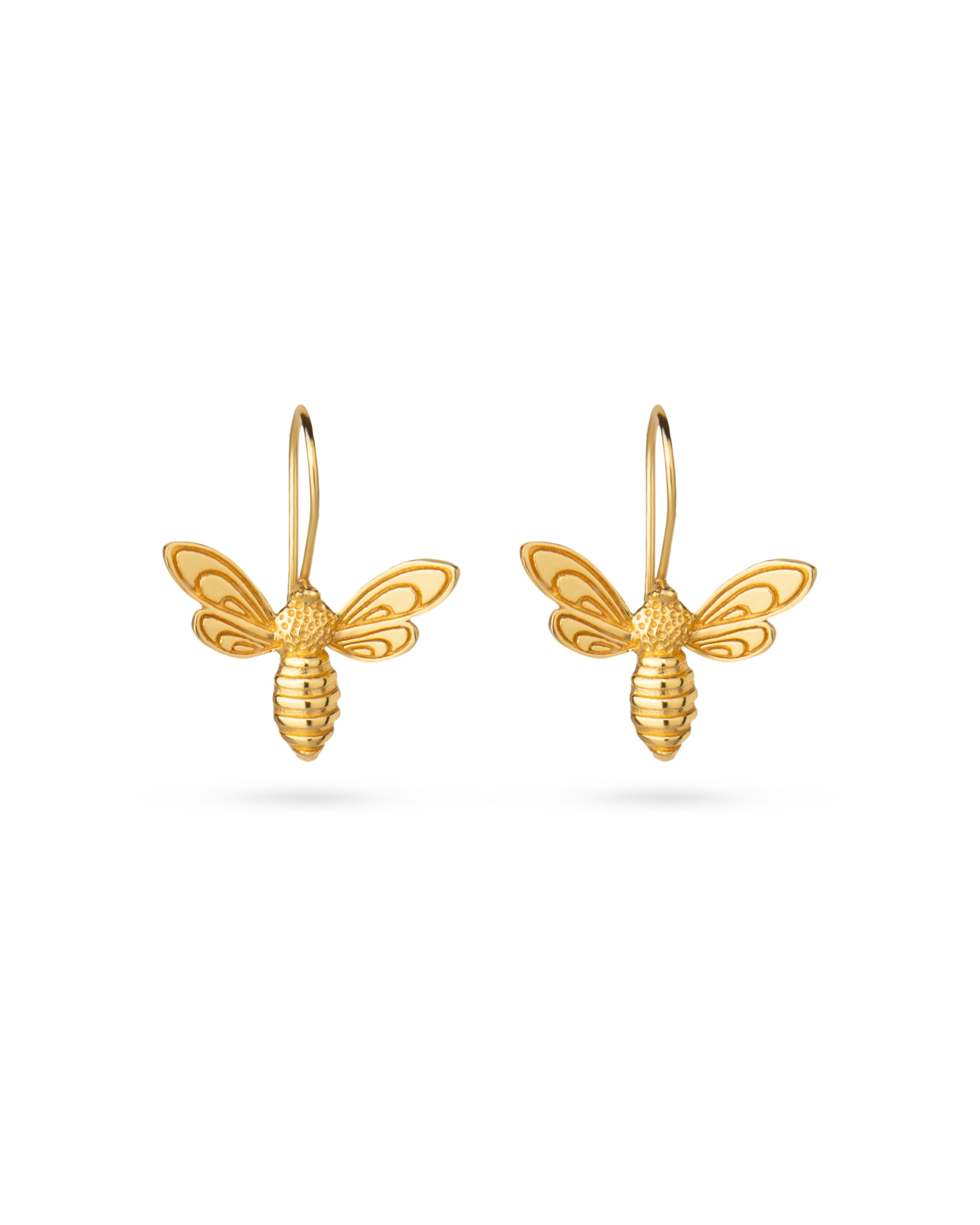 18k Gold Plated Bee Earrings Honey Bee Dangles