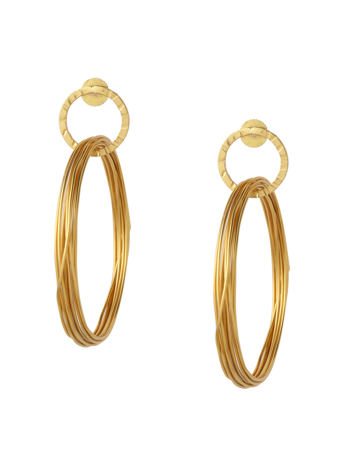 Double Hoop Long Earrings