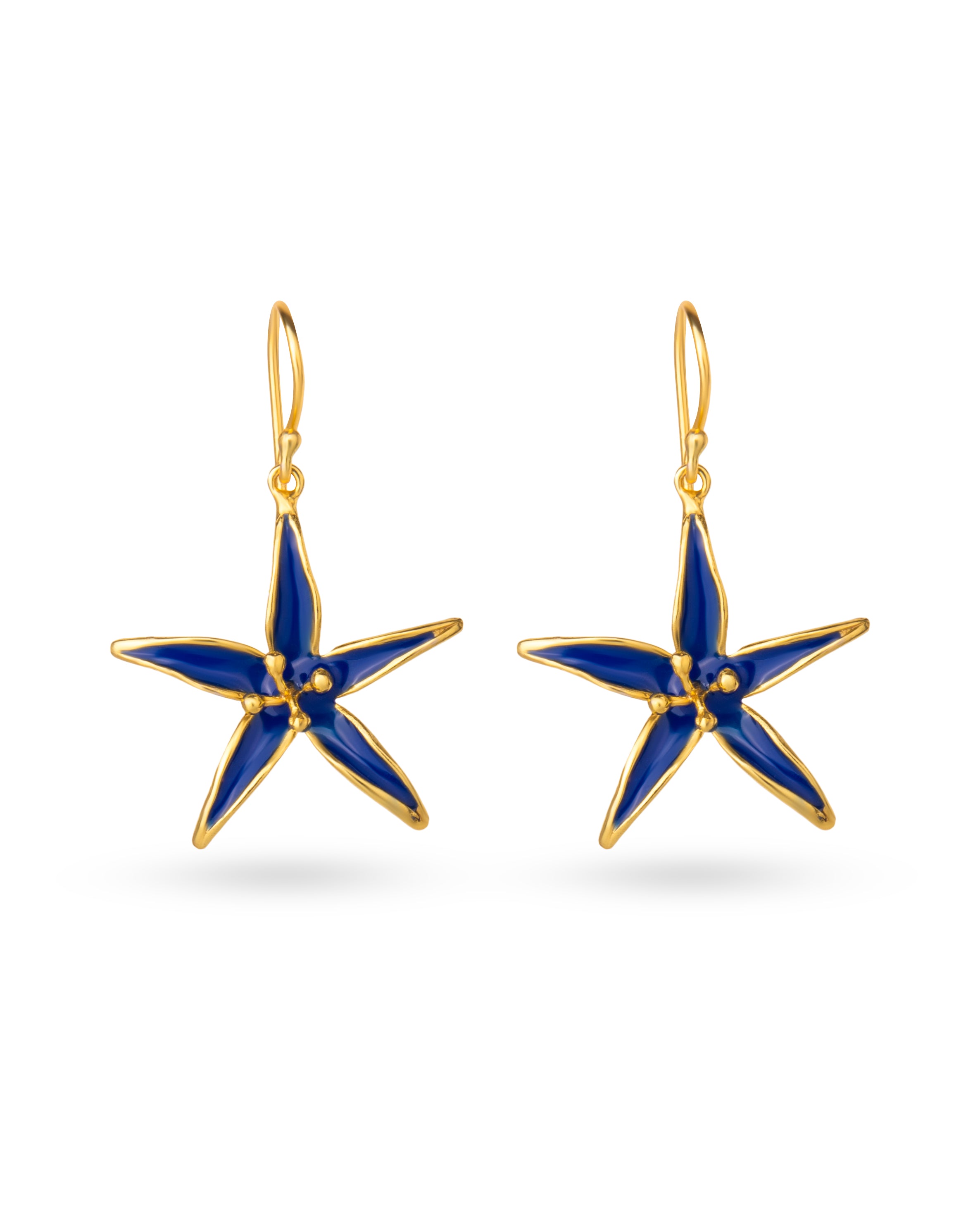 Enamel Floral Earrings 18K Gold Plated Flower Hoops
