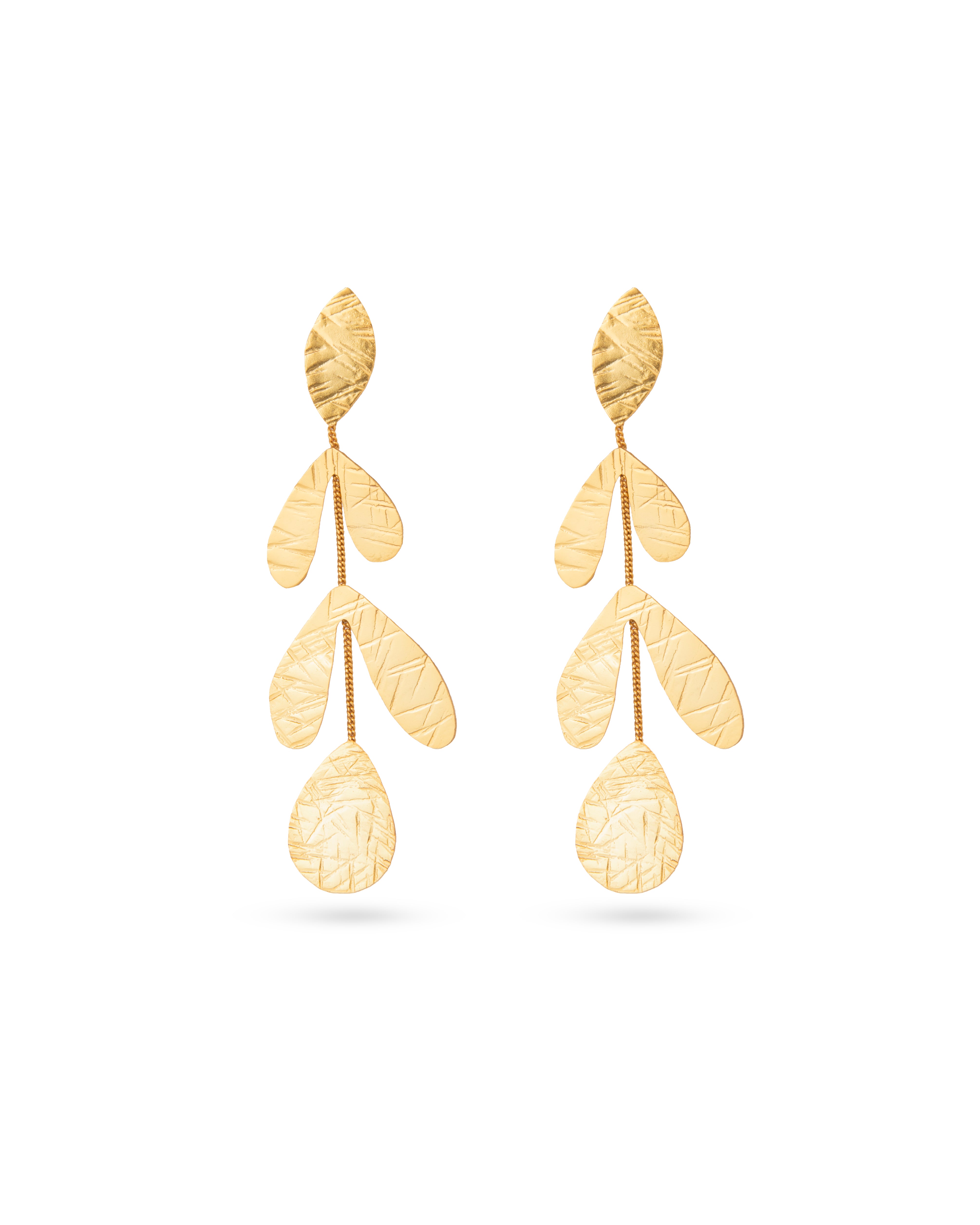 Leaf Earrings 18K Gold Plated Leaf Branch Drop Earrings