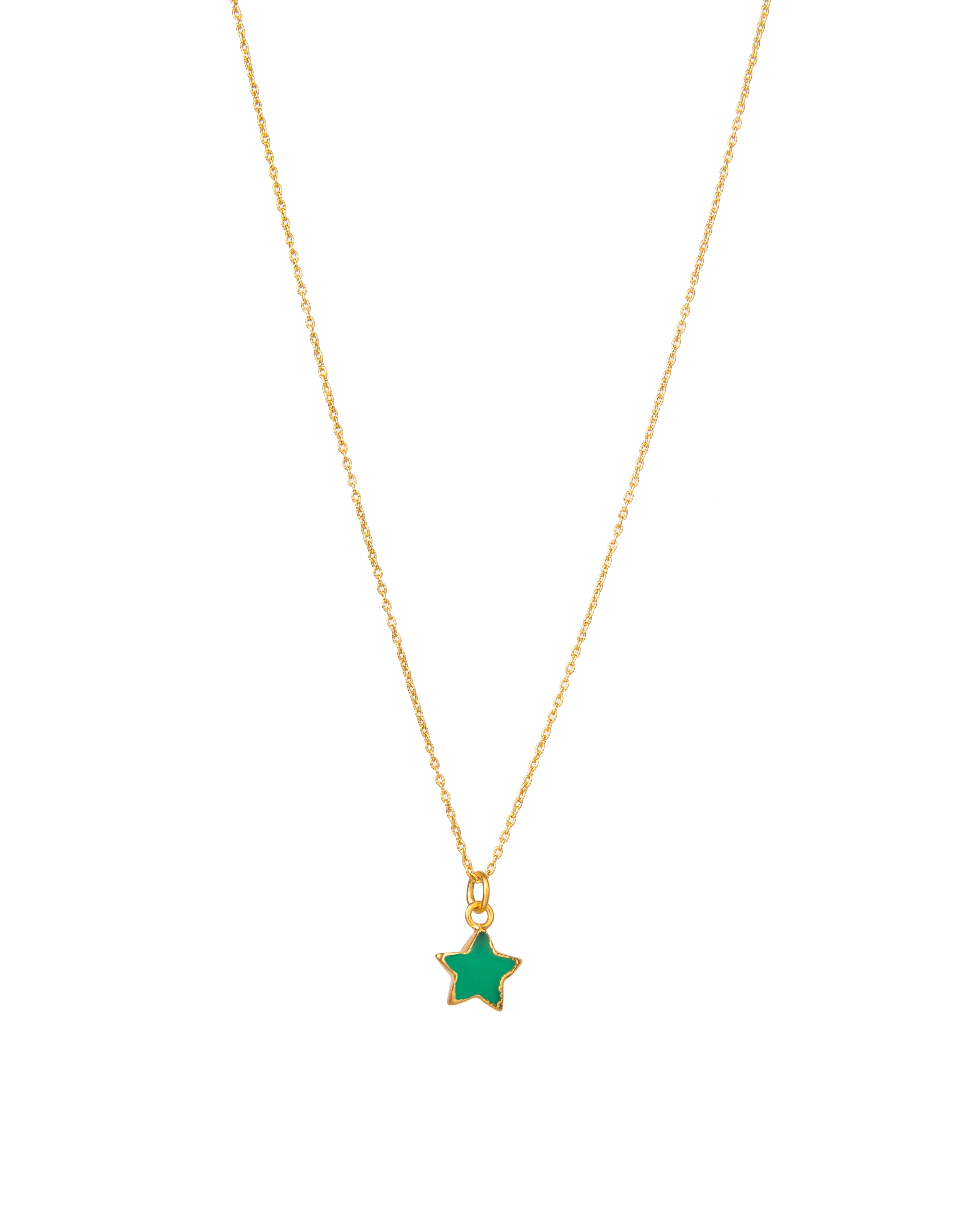 18k Gold Plated Emerald Star Necklace