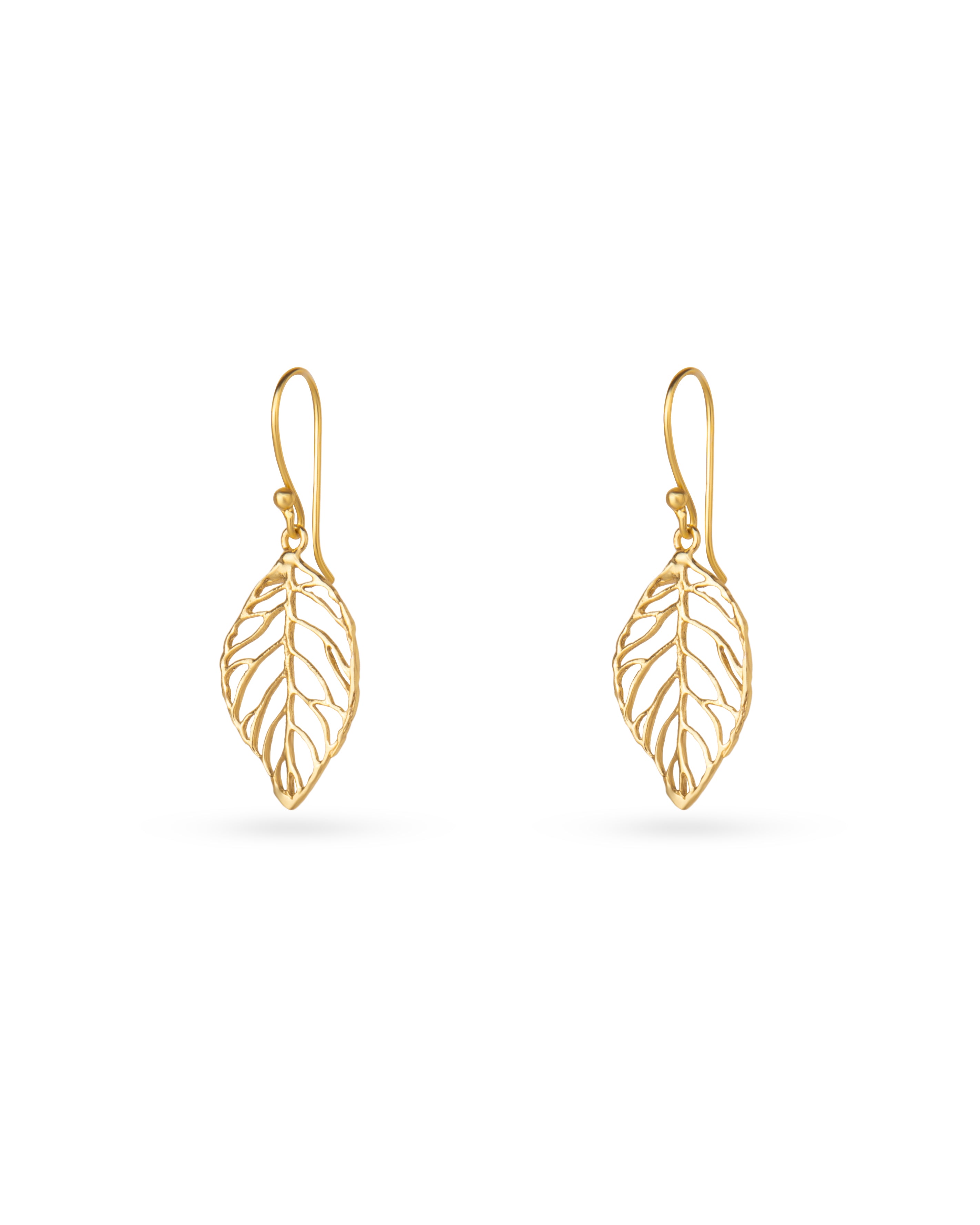 18K Gold Plated Leaf Earrings