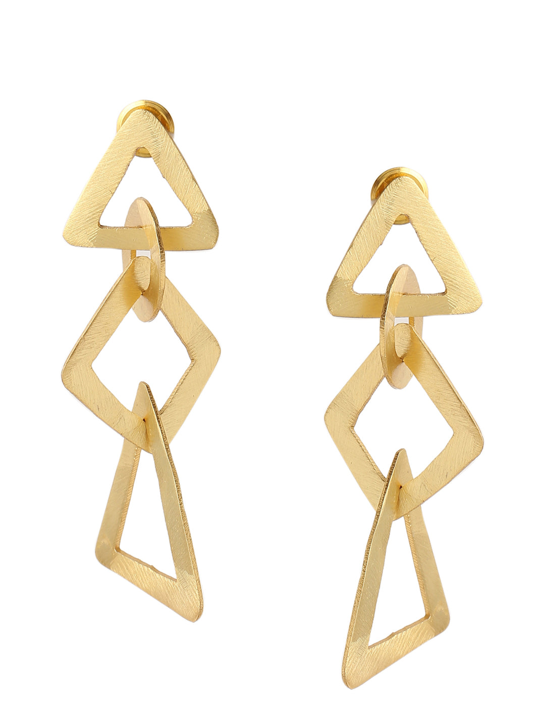 Triangle drop Earrings 18K Gold Plated Brass Geometric dangle earrings