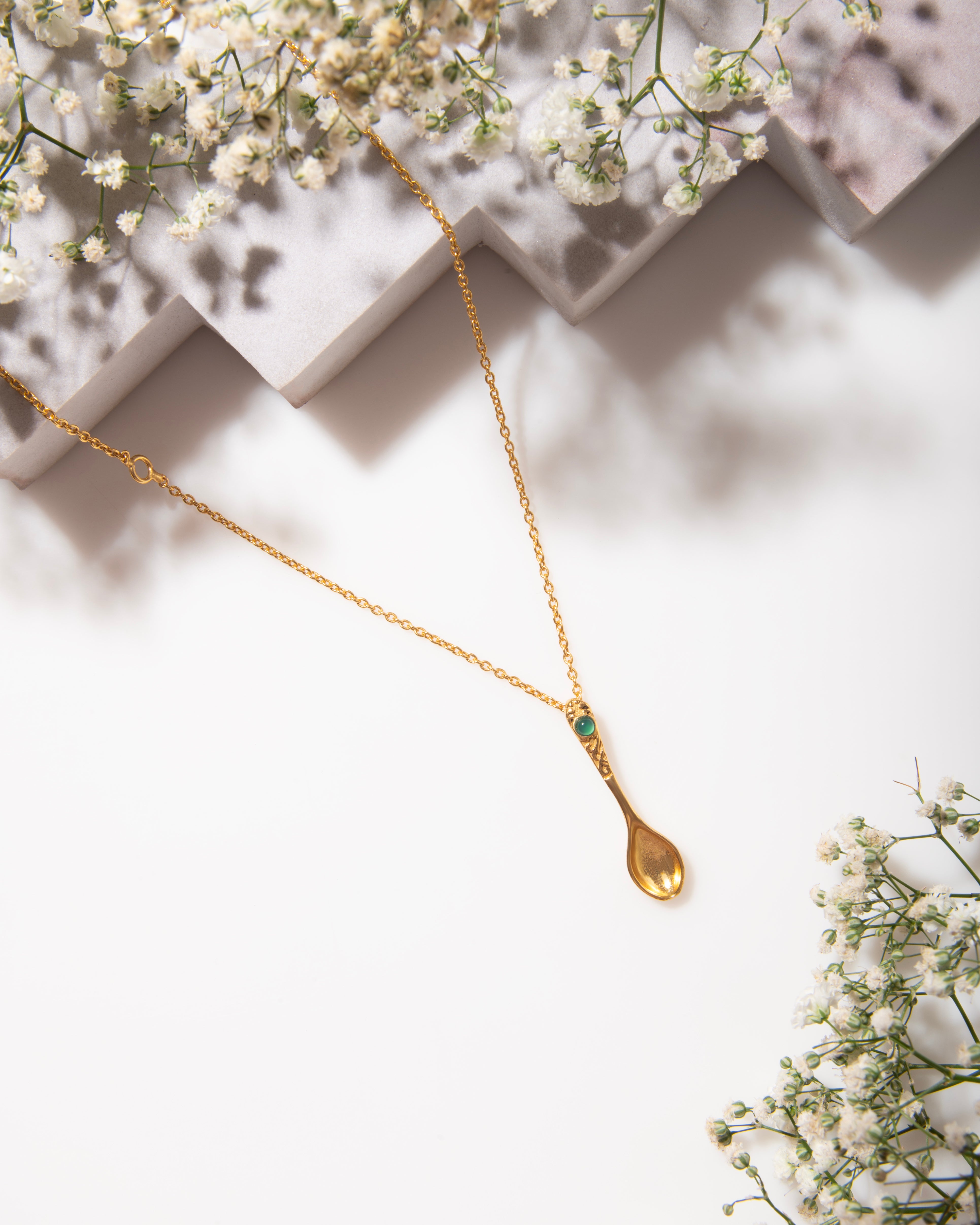18K Gold Plated Spoon Necklace