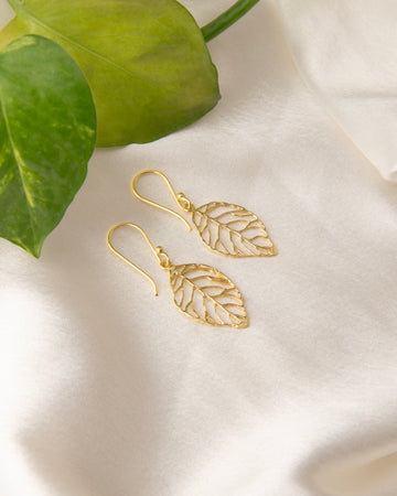 18K Gold Plated Leaf Earrings