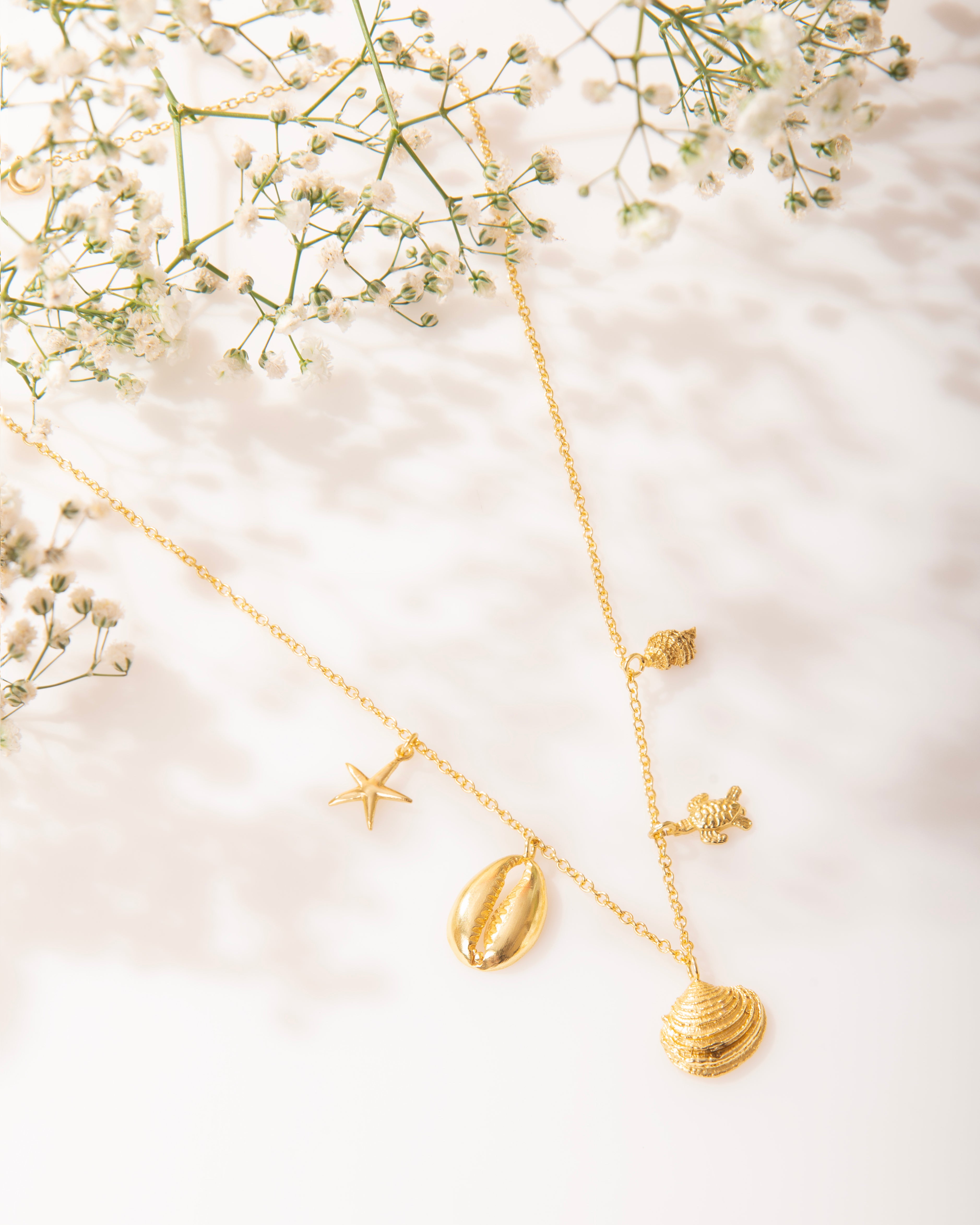 Ocean Charm Necklace 18K Gold Plated