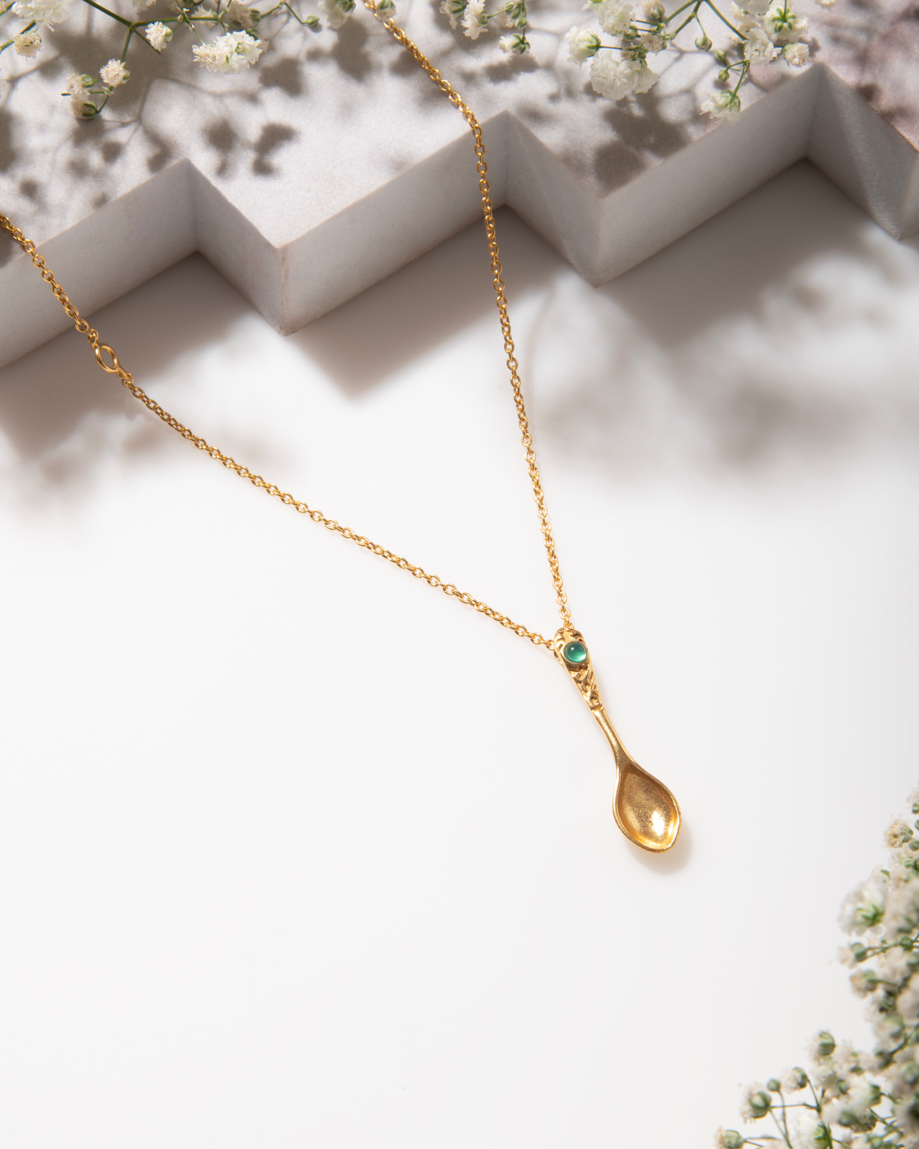 18K Gold Plated Spoon Necklace