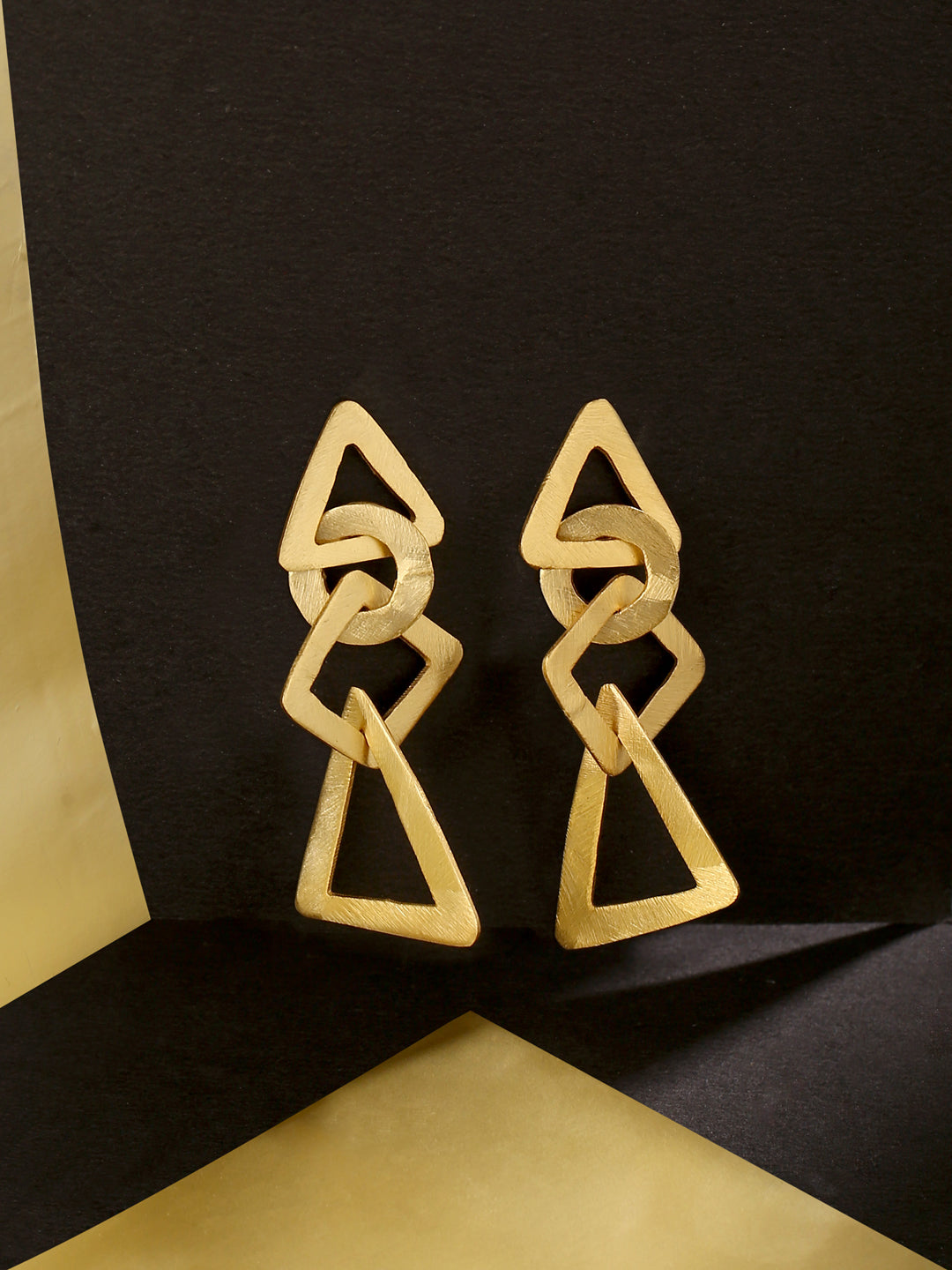 Triangle drop Earrings 18K Gold Plated Brass Geometric dangle earrings