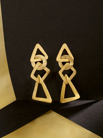 Triangle drop Earrings 18K Gold Plated Brass Geometric dangle earrings