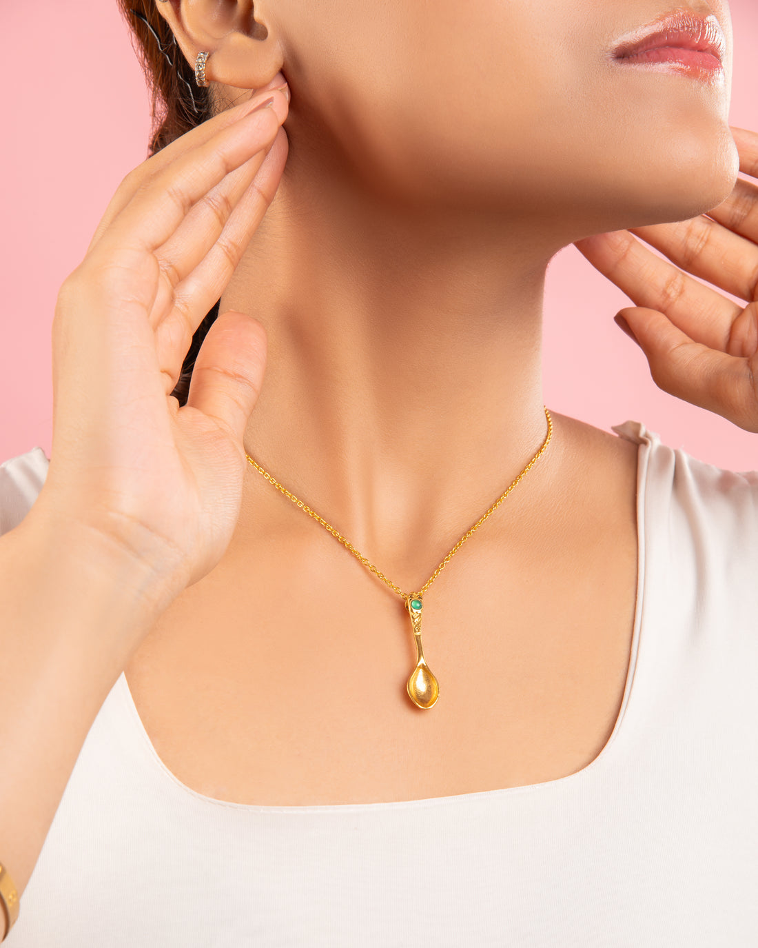 18K Gold Plated Spoon Necklace