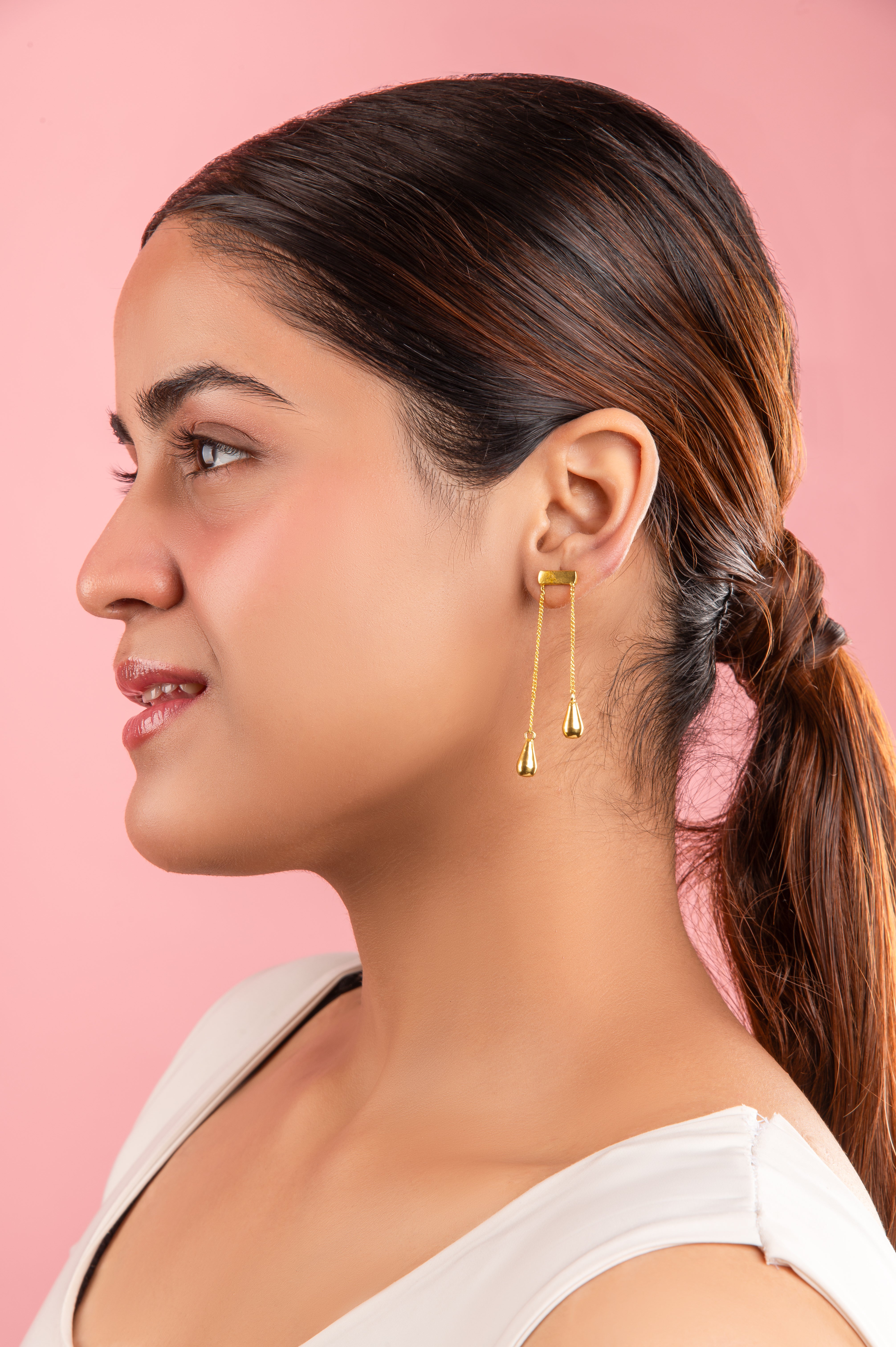 Drop Tassel Earrings 18k Gold Plated Chain Earring