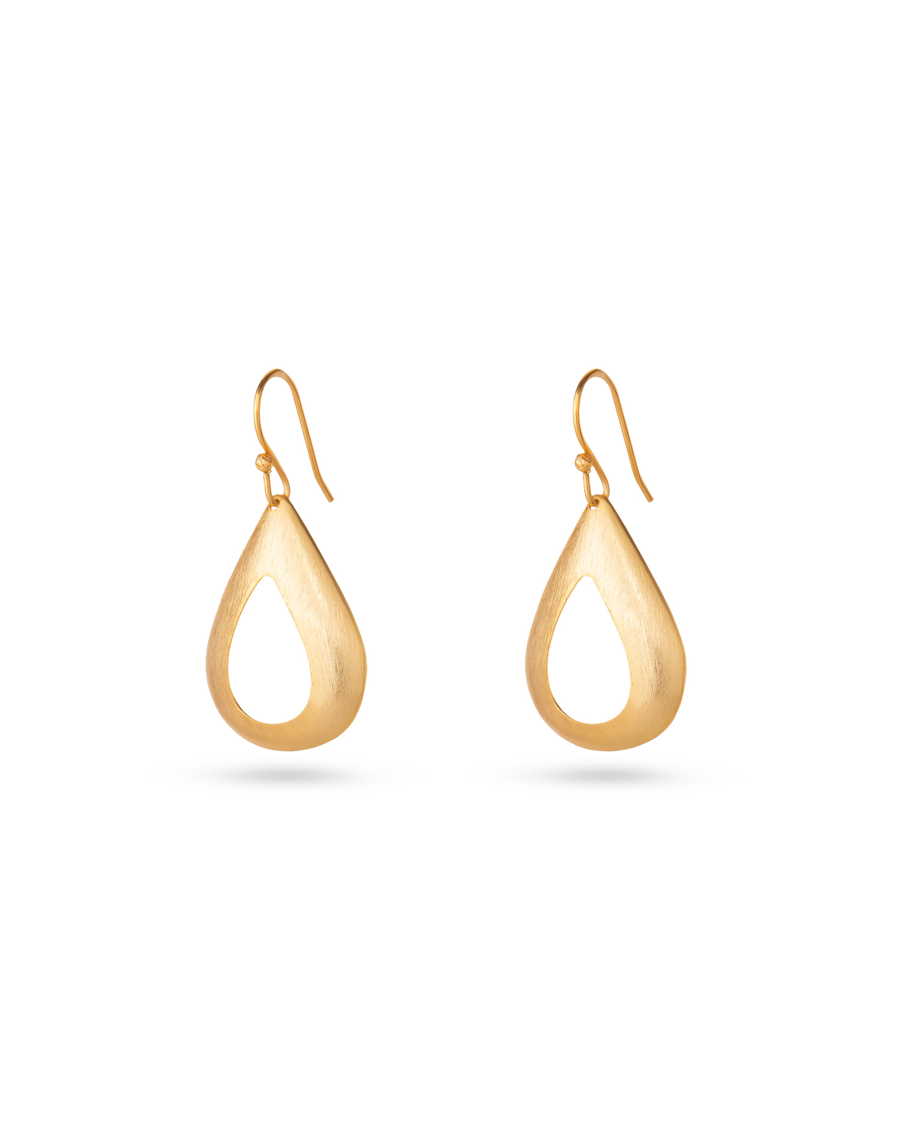 Open Tear Drop Dangle Earrings 18k Gold Plated