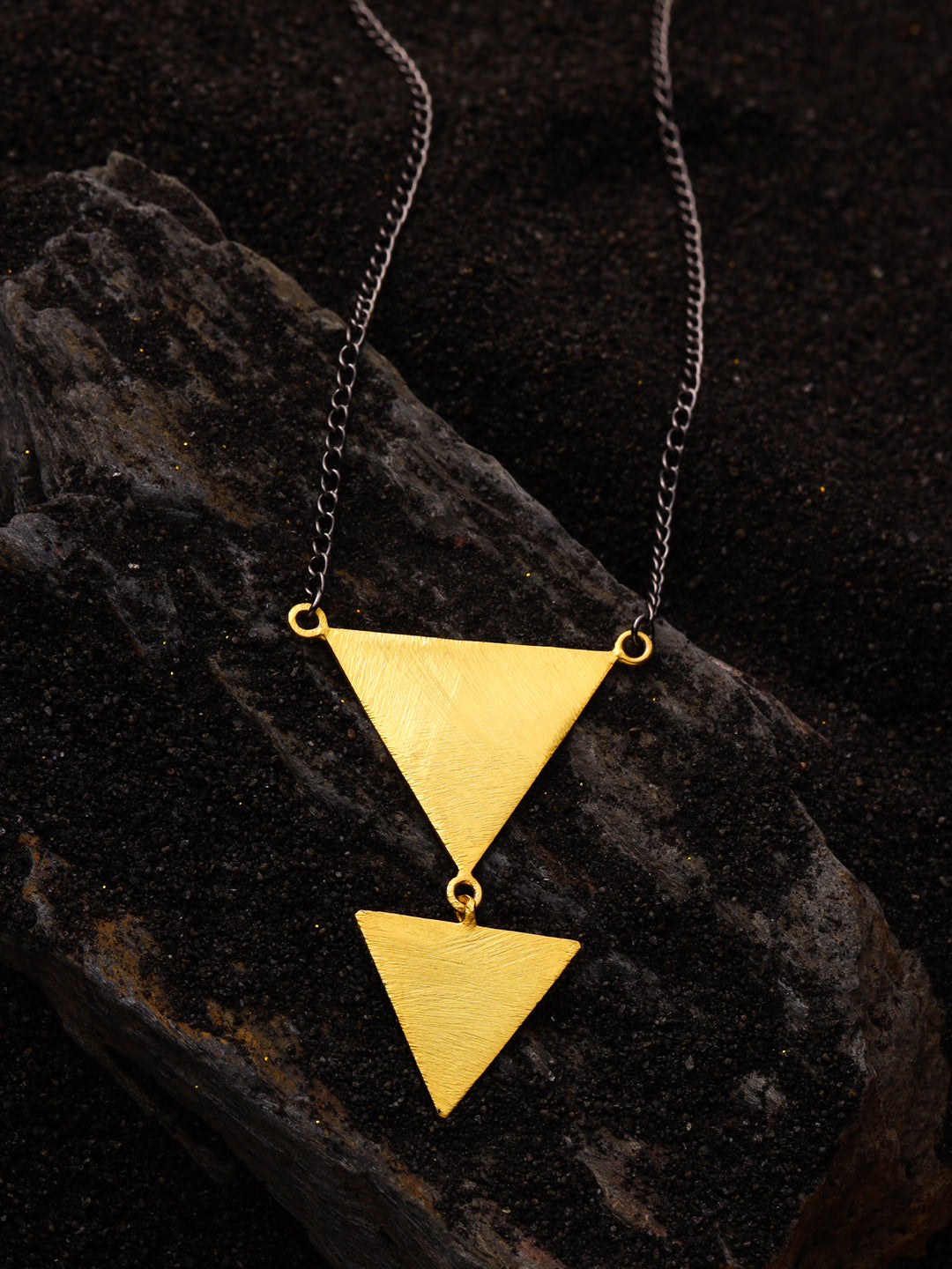 Double Triangle Necklace 18K Gold Plated